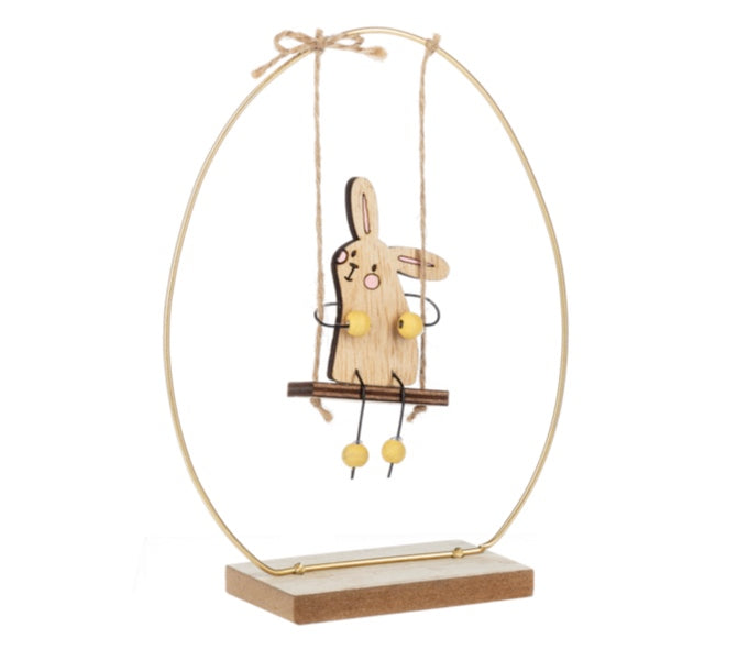 Bunny w/Swing Figurine