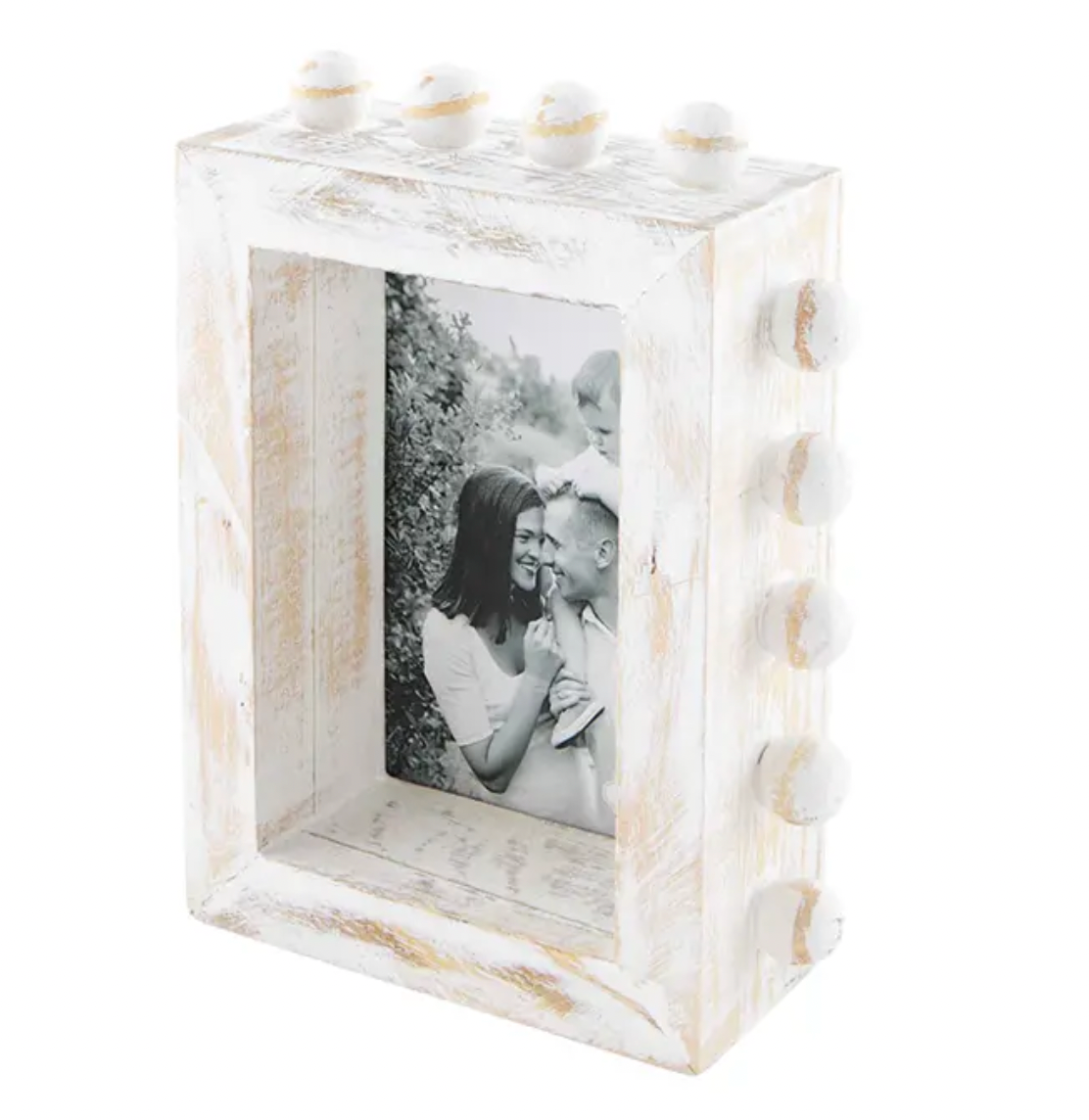 4x6 white beaded block frame