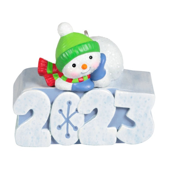 Mini A Snowy 2023 Ornament With Light, 1.25"
