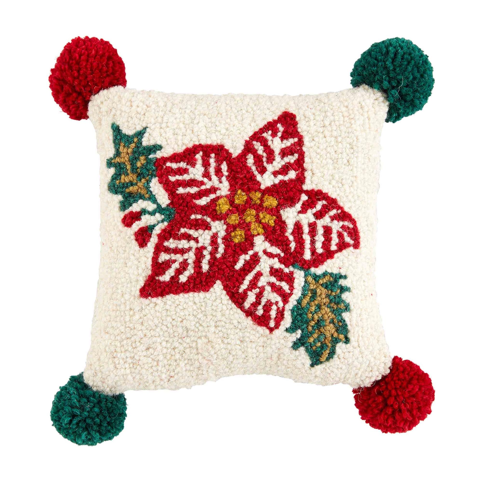Christmas Mini Hooked Pom Pillows