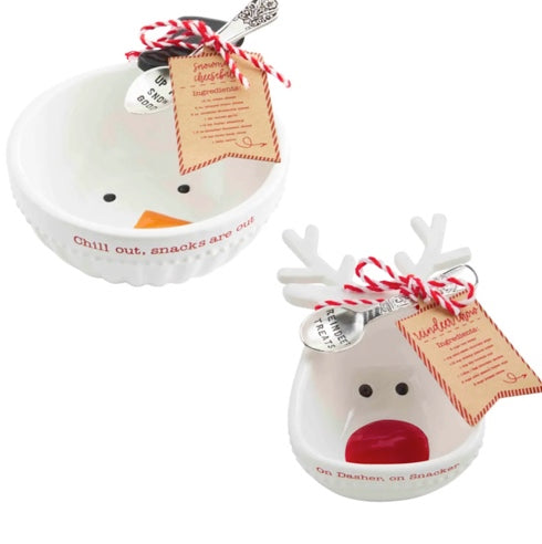 Reindeer & Snowman Dip Bowl Sets