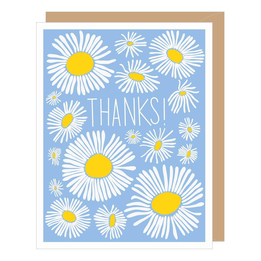 Abstract Daisies Thank You Card