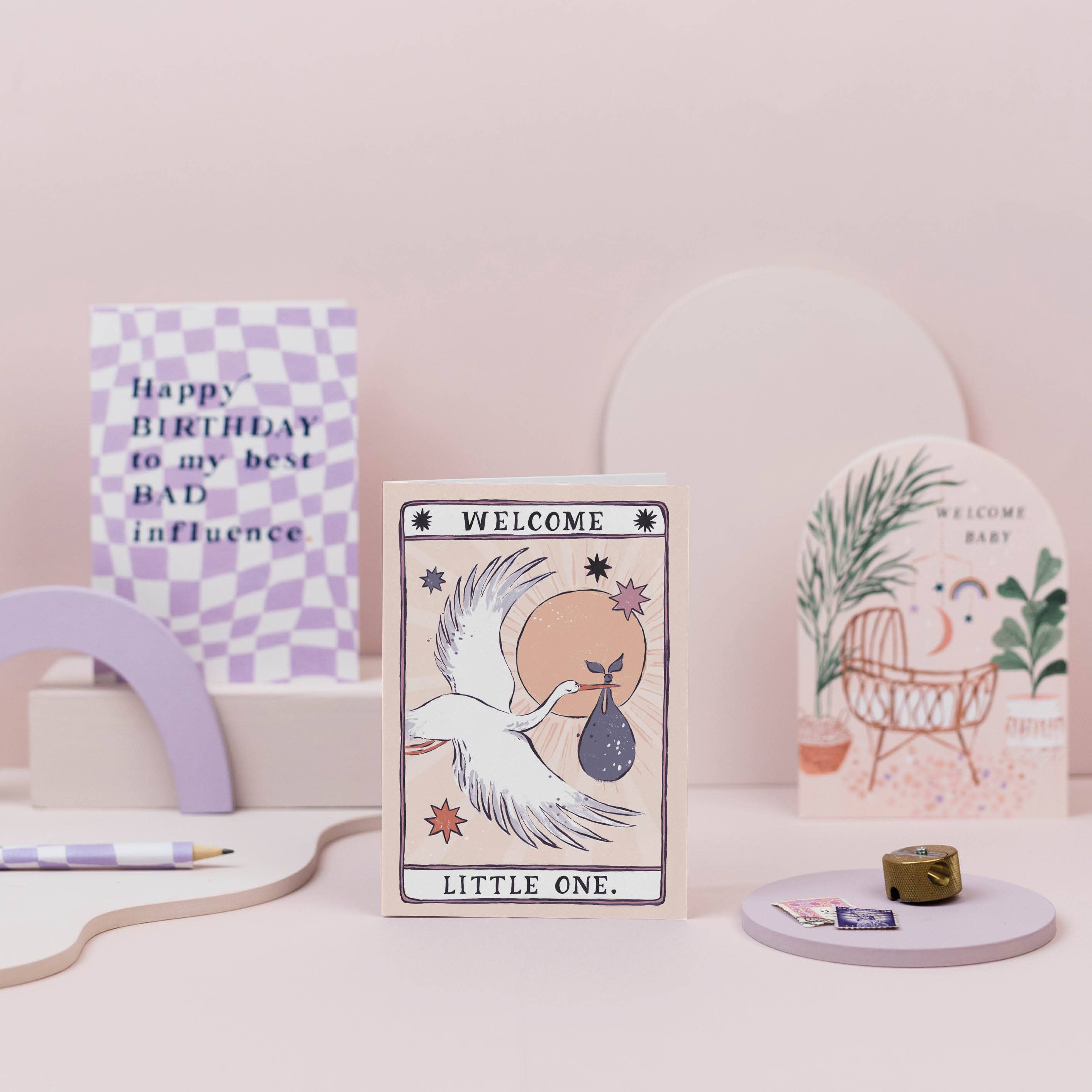 Stork New Baby Card | Gender Neutral Baby Cards | Adoption