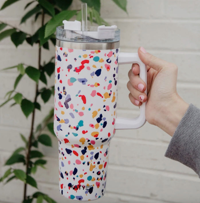 Confetti Tumbler Cup with Handle