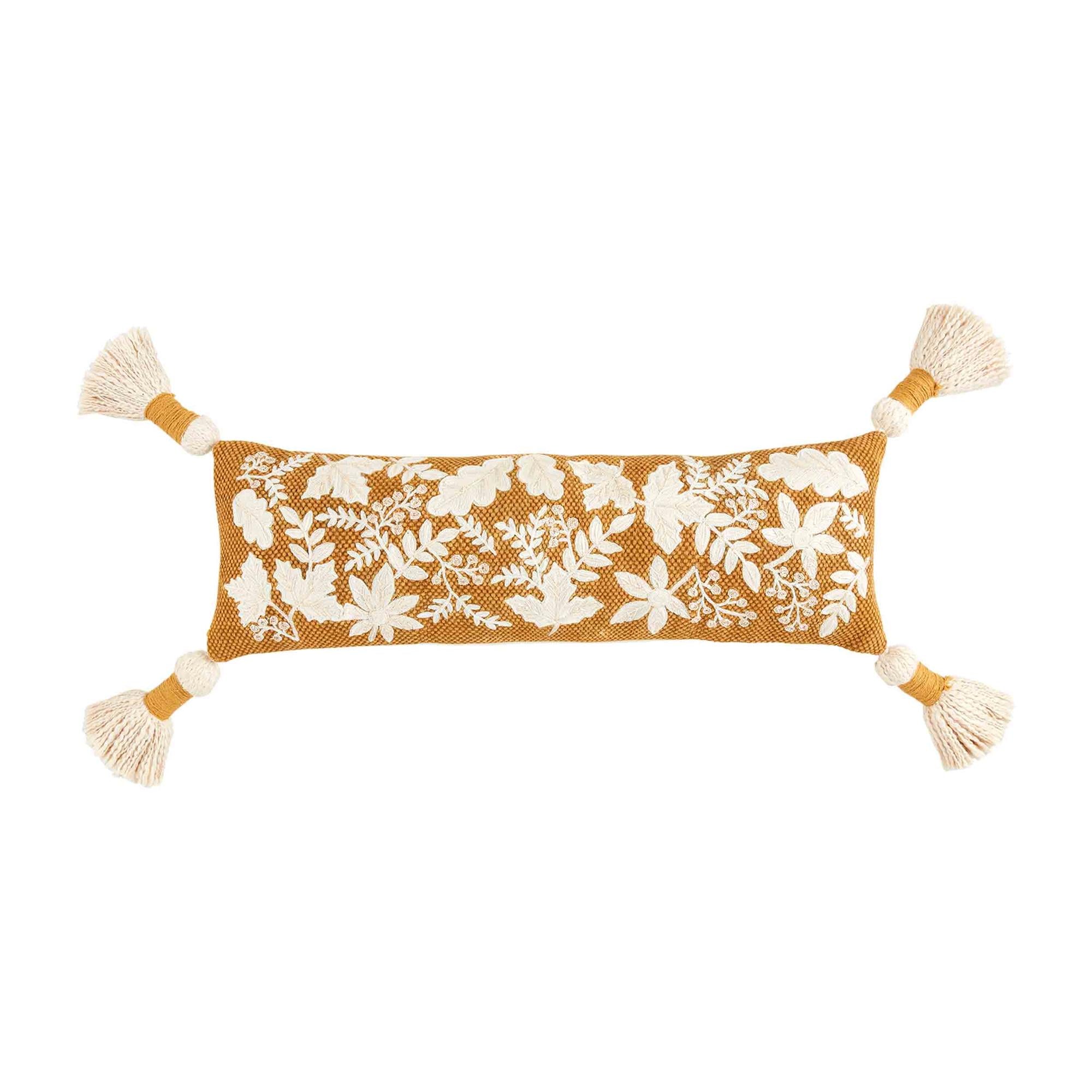 Leaf Embroidered Long PIllows