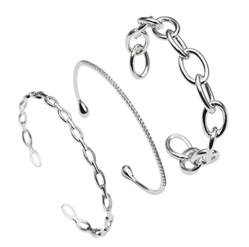 Harmony Trio Bracelet Set in Silver