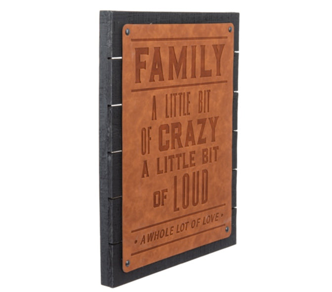 Family Faux Leather Wall Decor