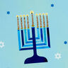Blue Menorah Boxed Hanukkah Cards, Pack of 16