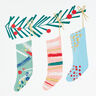 Stockings Hung From Garland Packaged Christmas Cards, Set of 5