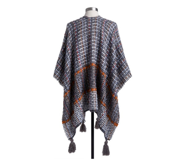 Woven Textured Kimono - Gray