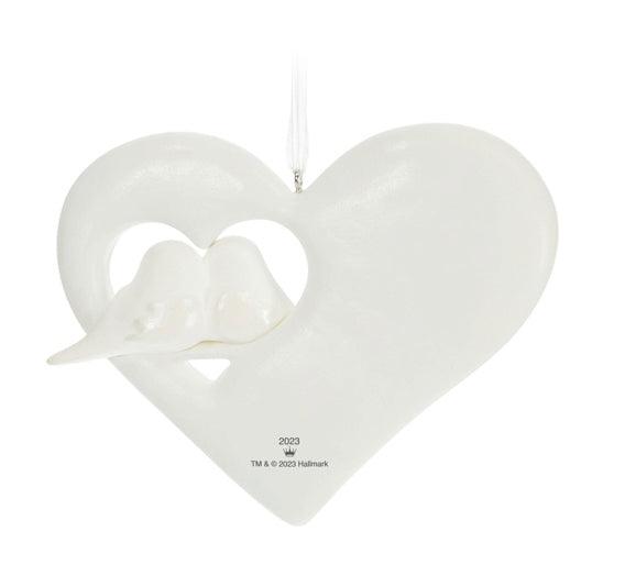 Our First Christmas Birds in Heart 2023 Porcelain Ornament