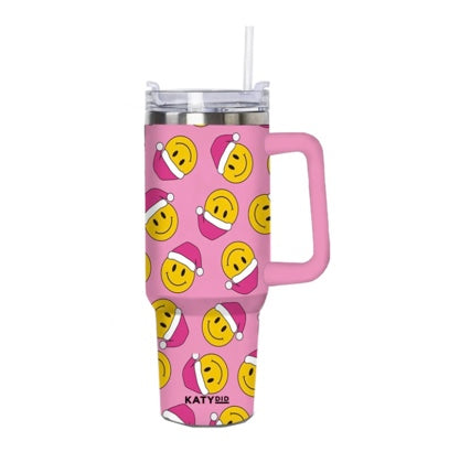 Christmas Happy Face Tumbler Cup with Handle