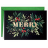 Merry and Bold Greenery Boxed Christmas Cards, Pack of 16