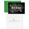 Merry and Bold Greenery Boxed Christmas Cards, Pack of 16