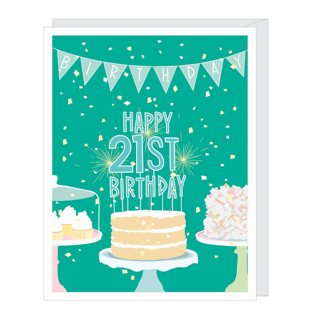 Number Twenty First 21st Birthday Card