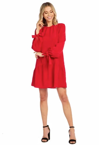 Red Merritt Flounce Dress