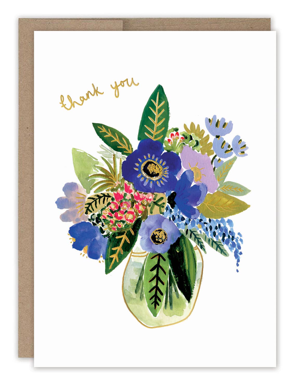 Vase Of Flowers Thank You Card