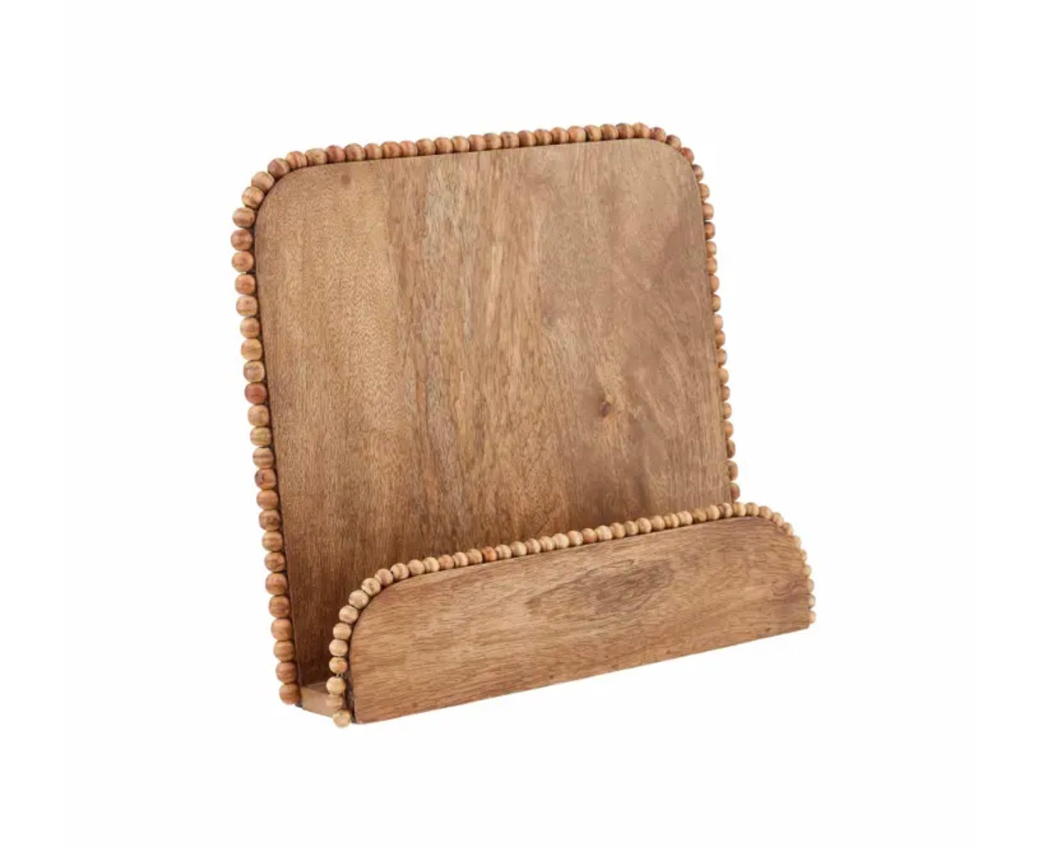 beaded wood cookbook holder