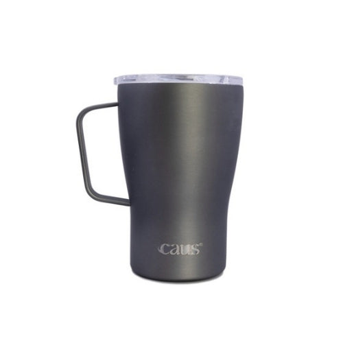 stainless curved black coffee mug