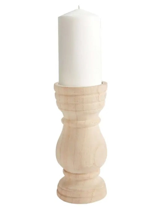 sm paulownia wood candlestick