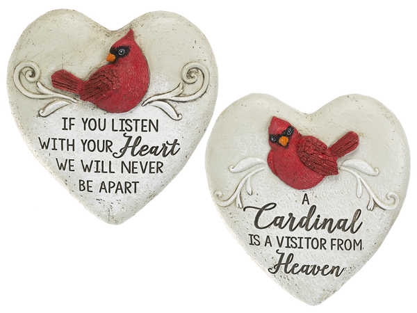 Cardinal Memorial Garden Heart Figurine