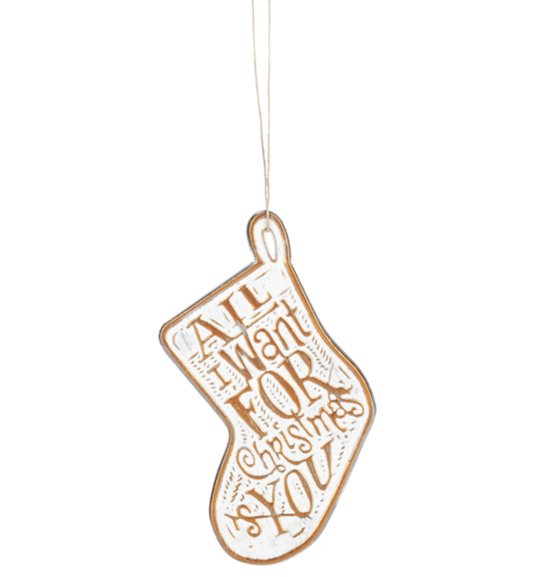 All I Want For Xmas Copper Embossed Ornament