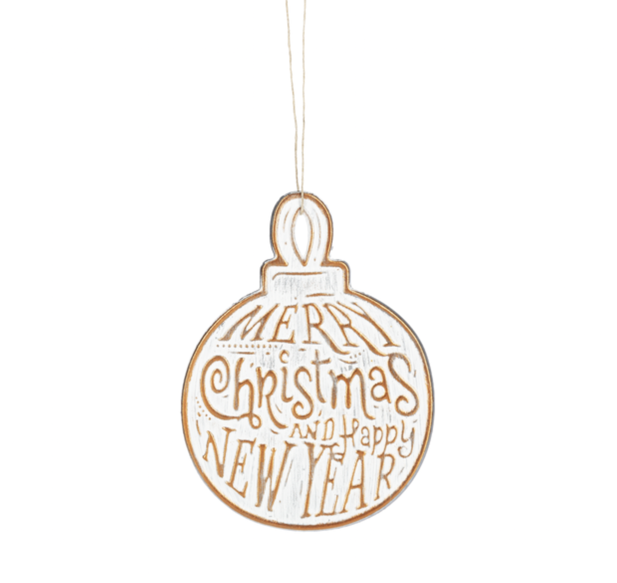Merry Christmas Copper Embossed Ornament