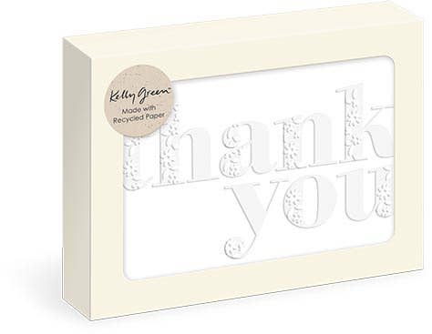 Boxed Notecard Set White Floral Thank You