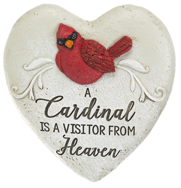 Cardinal Memorial Garden Heart Figurine